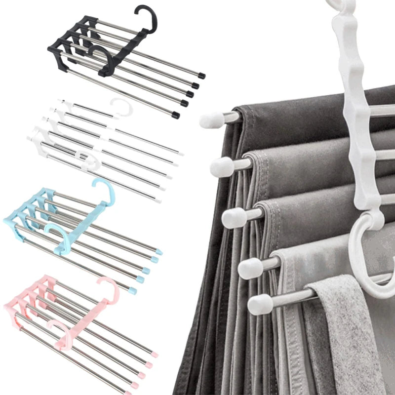 Folding Pants Storage Multifunctional Hanger for Pant Rack Hanger Clothes Organizer Hangers save Wardrobe Space Bedroom Closets